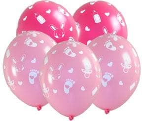 Babyshowerballoner pige 5 stk.