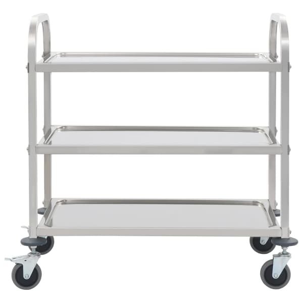 vidaXL serveringsvogn med 3 niveauer 96,5 x 55 x 90 cm rustfrit stål