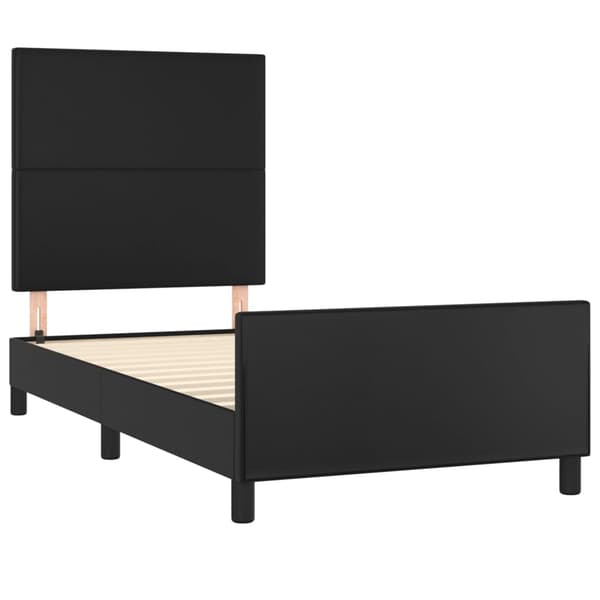 vidaXL sengestel med hovedgærde sort 90x190 cm kunstlæder