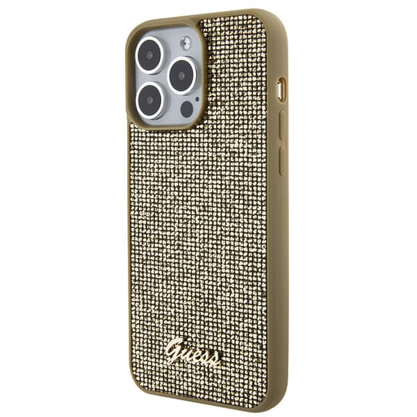 Guess Disco Metal Script-skal till iPhone 15 Pro Max, guld