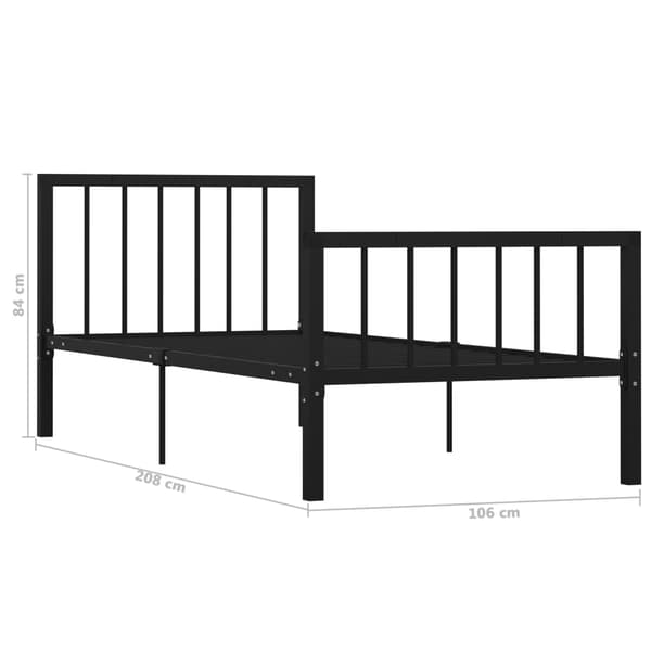 vidaXL sengestel sort metal 100 x 200 cm