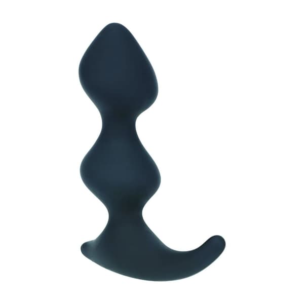 Full Double Ripple Silikon Prostata Massager - Svart