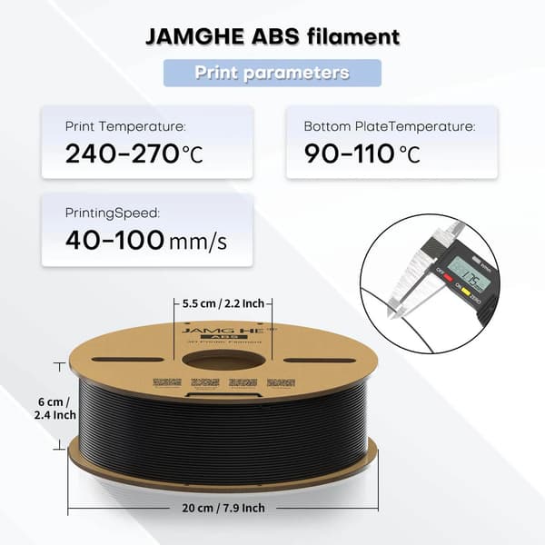 Jamghe ABS Blå 3D-printerfilament, 1,75 mm, 1 kg