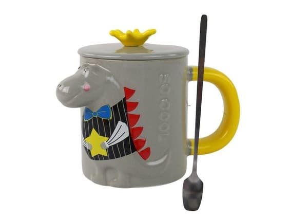 Gråt dinosaurkrus med låg 400ml