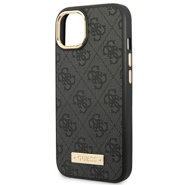 Guess 4G Logo Plate MagSafe-etui til iPhone 14 Plus, sort