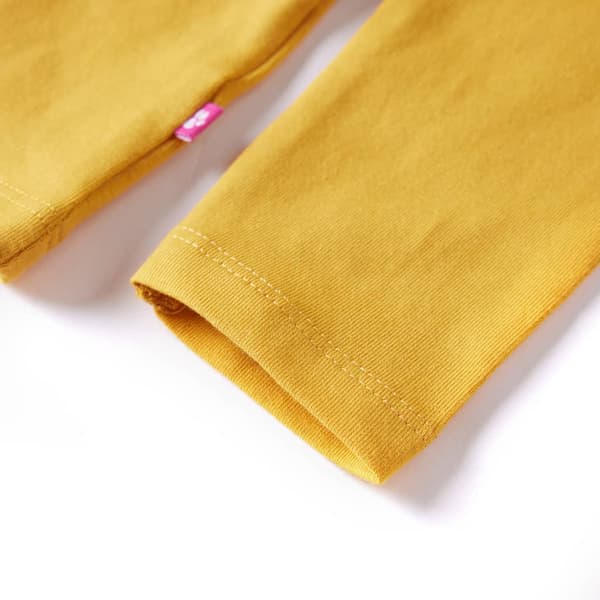 Barn långärmad T-shirt, mörk ockra, 104