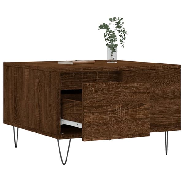 vidaXL sofabord brunt egetræ 55x55x36,5 cm