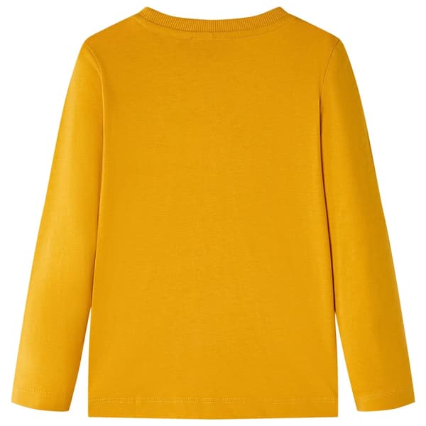 Børne langærmet T-shirt, okker, 104