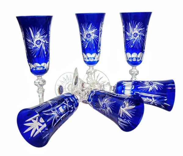 Champagneglas i koboltkristall 150 ml Olive Grinder