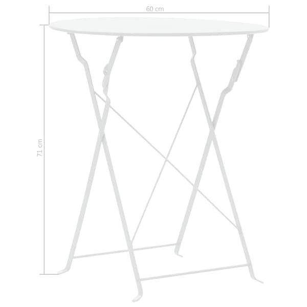 vidaXL 3-delt bistrosæt, stål, hvid
