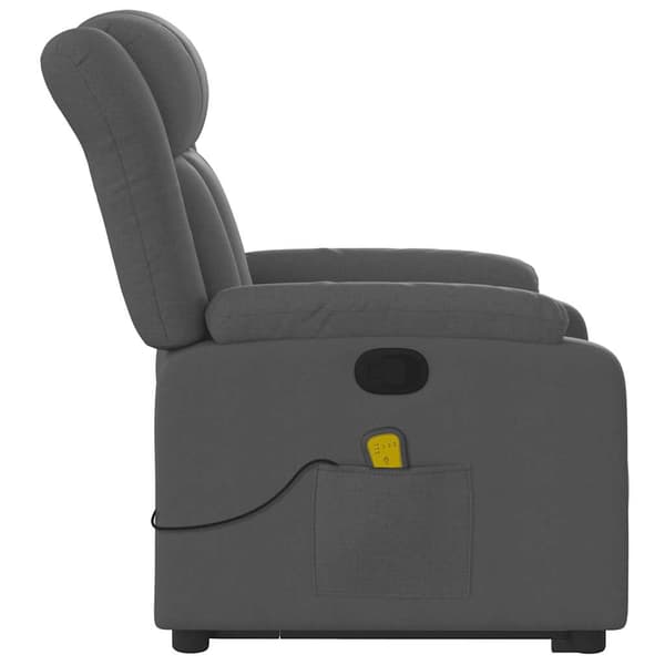 vidaXL Lyftbar massagefåtölj mörkgrå tyg