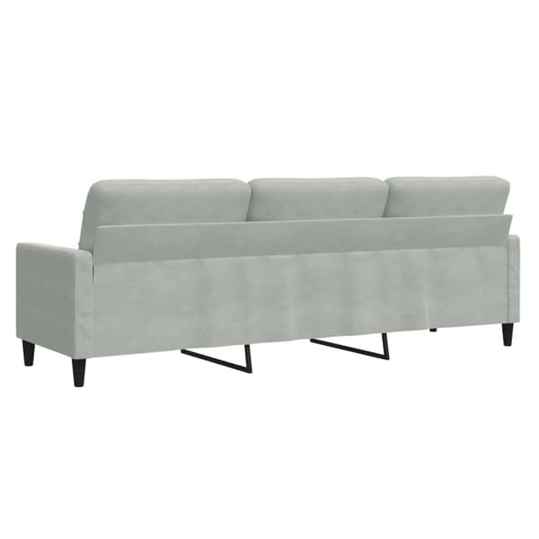 vidaXL 3-sitssoffa ljusgrå 210 cm klädd i sammet