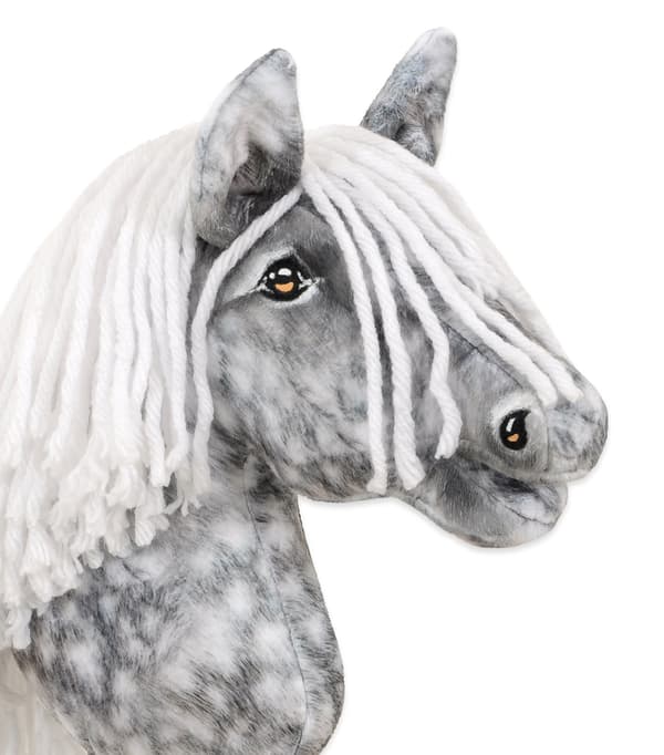 Käpphäst Medium Premium Käpphäst, Dapple Grey med Vit Man A4