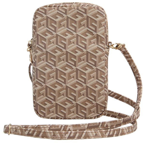 Guess Zip GCube Bottom Randig Axelväska, Brun