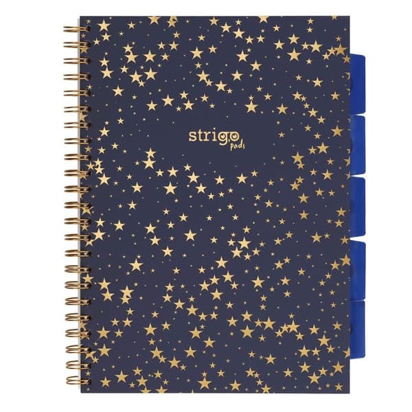 Spiral notesblok A4/100K gitter stjerner