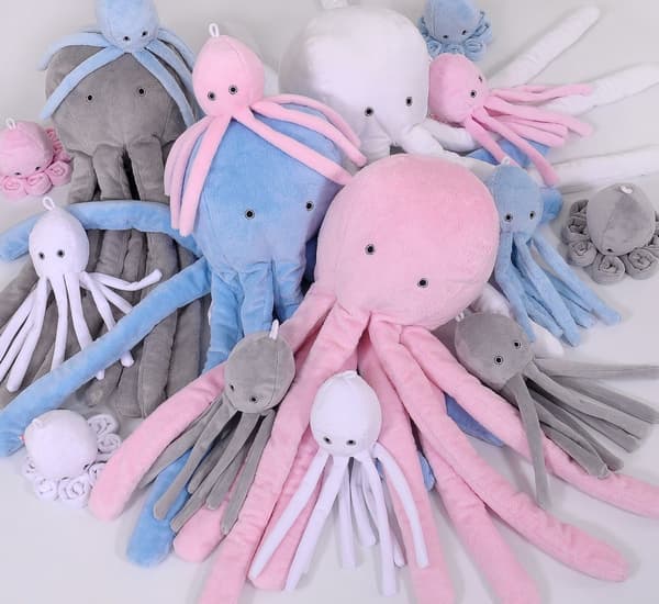 Suuri pehmolelu Octopus XXL - valkoinen