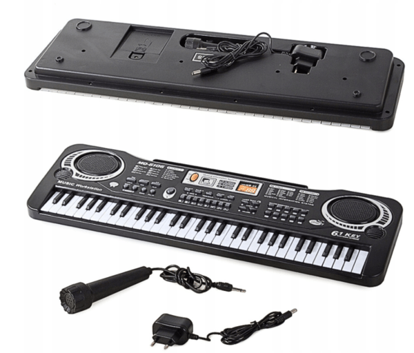 Barnkeyboard, elpiano för barn, mikrofon, 61 tangenter