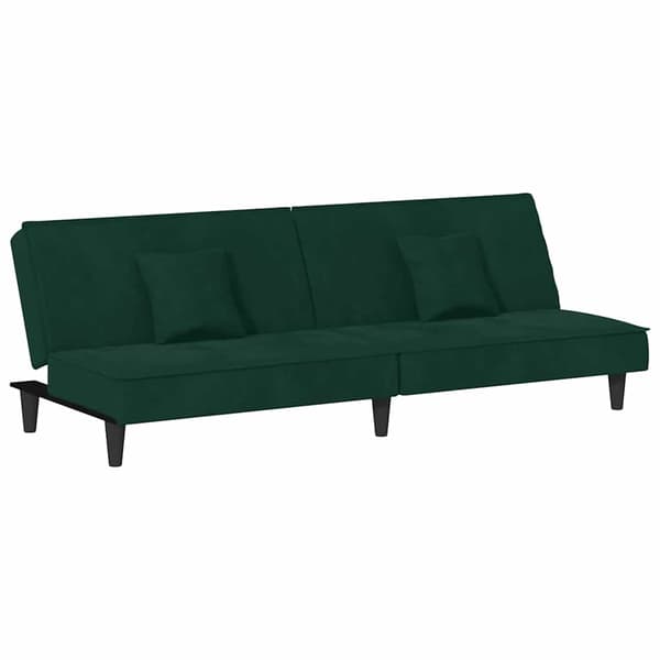 vidaXL sovesofa mørkegrøn fløjl