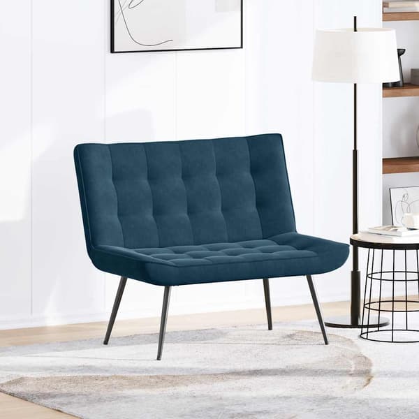 vidaXL Sininen penkki 110x74x84 cm sametti