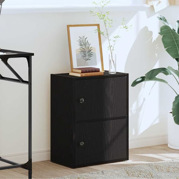 vidaXL bogreol sort egetræ 40x24x52 cm