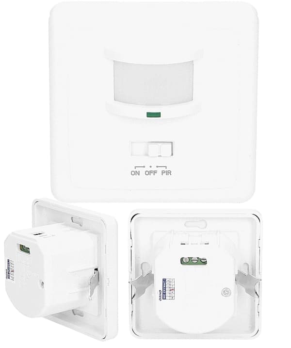 Infälld rörelsesensor för infälld LED IP20 160° 9m Vit