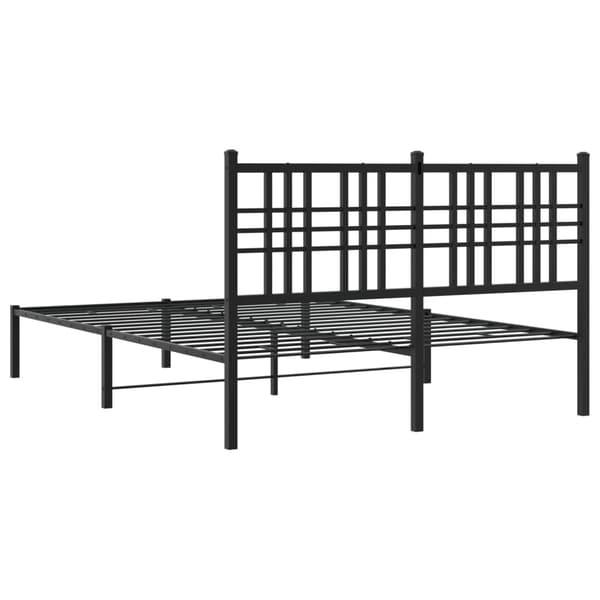 vidaXL metalsengestel med hovedgærde sort 120x190 cm