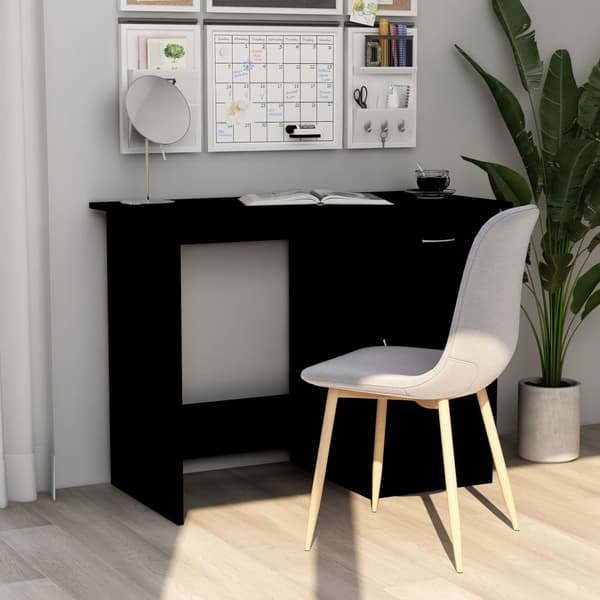 vidaXL skrivebord, sort, 100x50x76 cm, spånplade