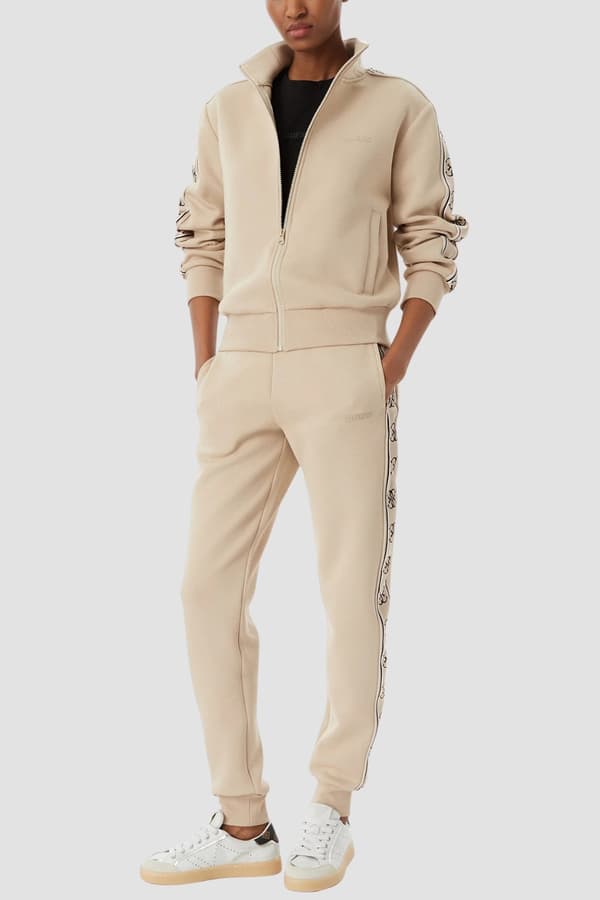Guess Beige Dame Joggingbukser med Sidestriber Britney Jogger M