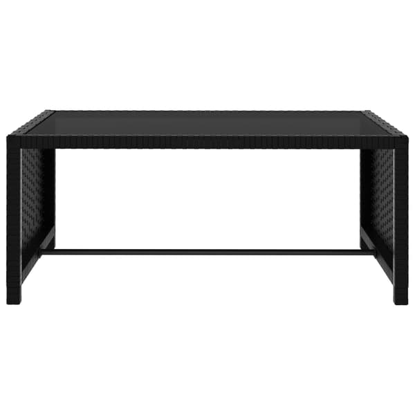 vidaXL liggestole med bord, sæt med 2, polyrattan, sort