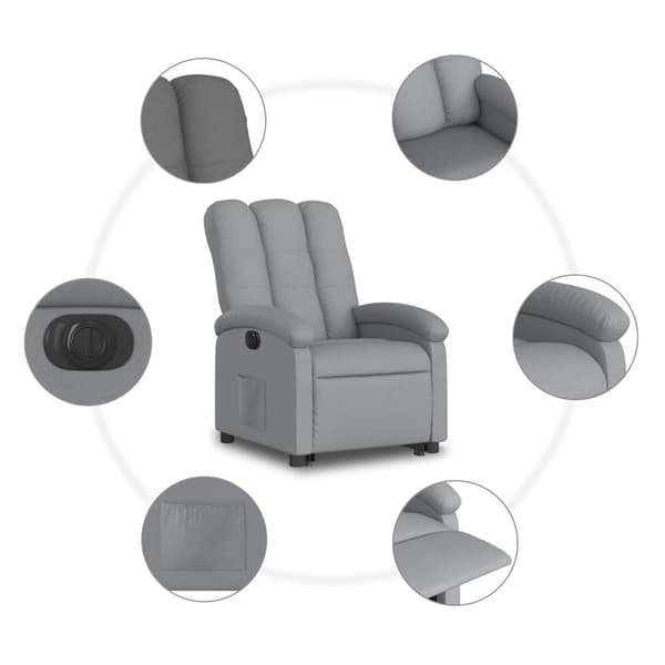 vidaXL Elektrisk lyftande massagefåtölj ljusgrå