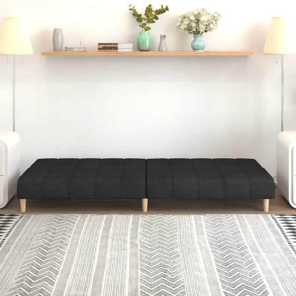 vidaXL 2-sits bäddsoffa, svart, klädd i tyg