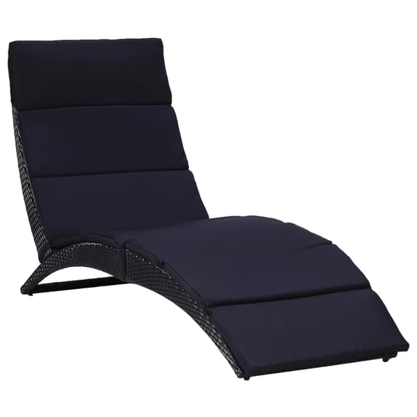 vidaXL polyrattan liggestol med hynde, sort