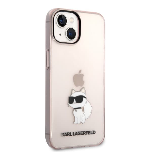 Karl Lagerfeld Ikonik Choupette-etui til iPhone 14 Plus, lyserød