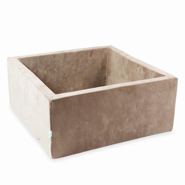 Tør pool 90x90x40 fløjlsblød mørk beige uden bolde
