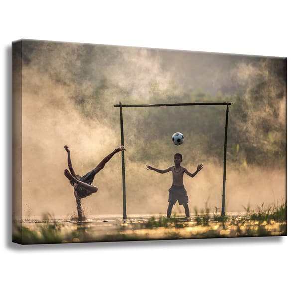 Lærredstryk Ungdomsfodbold 60x40 cm