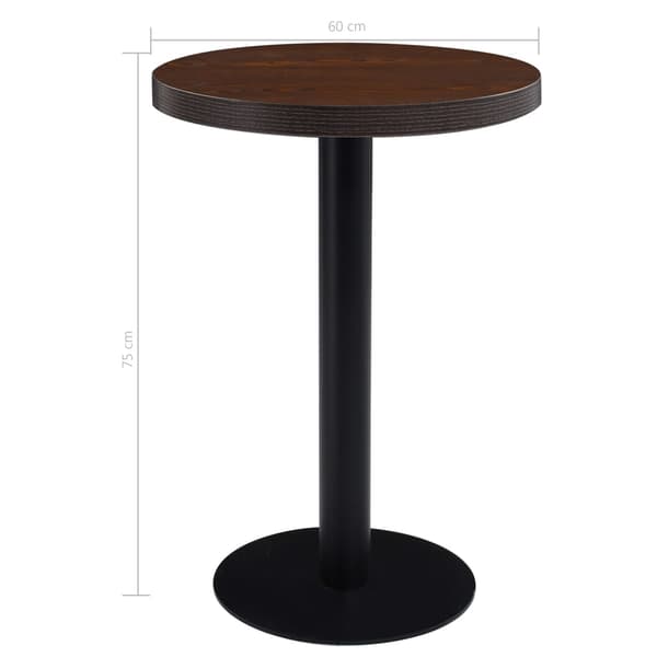 vidaXL bistrobord mørkebrunt 60 cm MDF