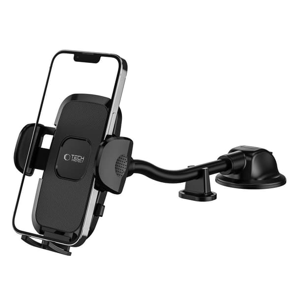Telefonholder til forrude med lang arm - sort