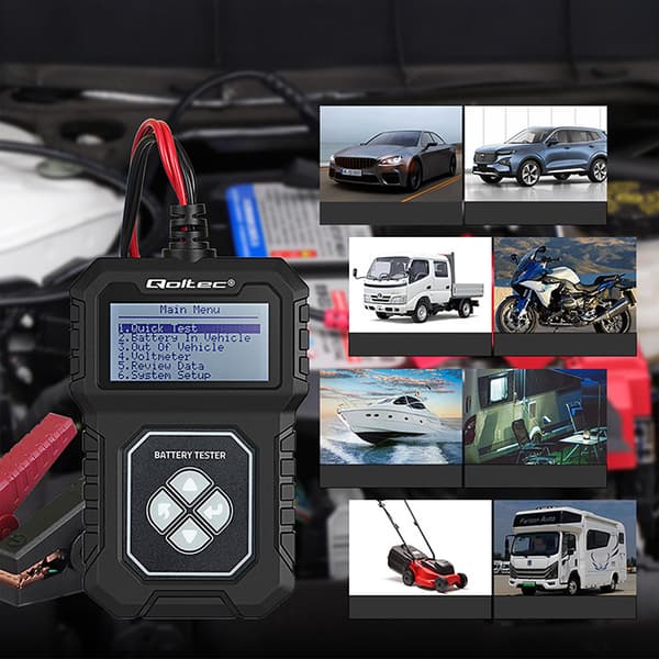 Qoltec Digital Batteritestare med LCD-Display 12V 30-220Ah