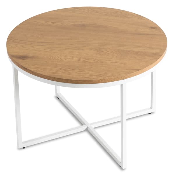 HANTEL Soffbord 70 cm Gyllene Ek/Vit Skandinavisk