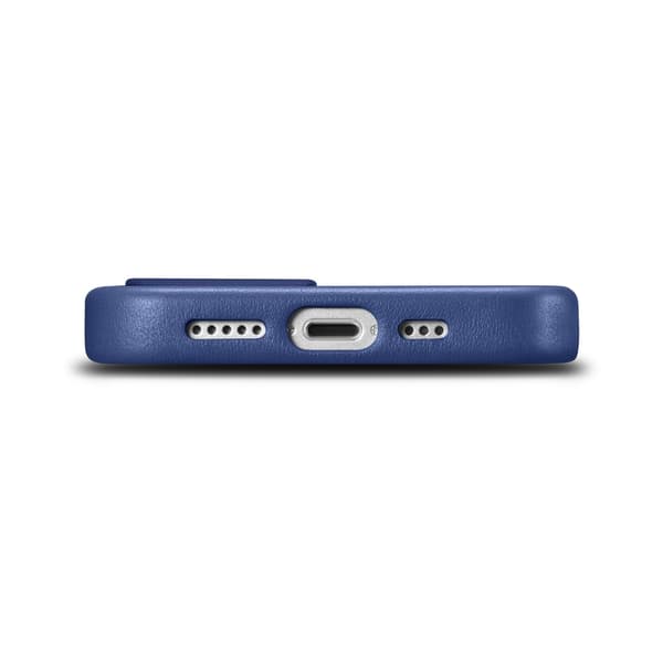 Ægte læderetui til iPhone 14 Plus MagSafe-etui Læderblå