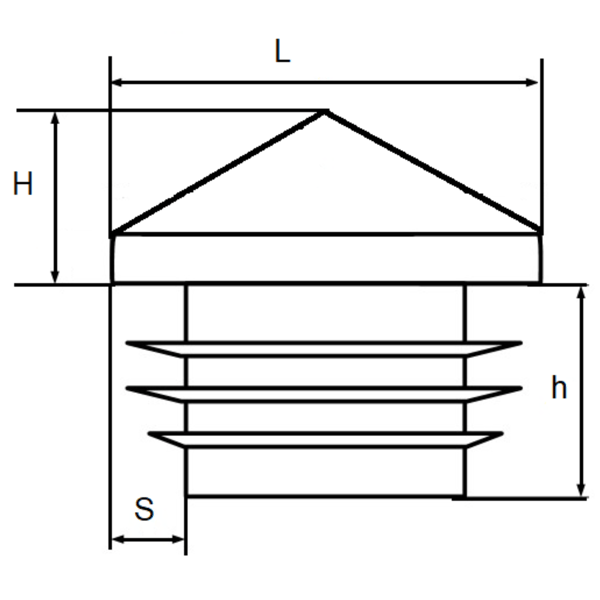 Kuvertstolpeprofilkappe 50x50 20 stk. sort