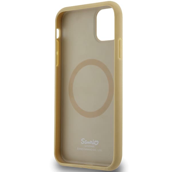 Hello Kitty Læder Kitty Hoved MagSafe Etui til iPhone 11 / Xr, Guld