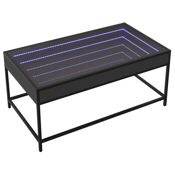vidaXL Infinity LED sofabord sort 90x50x41 cm