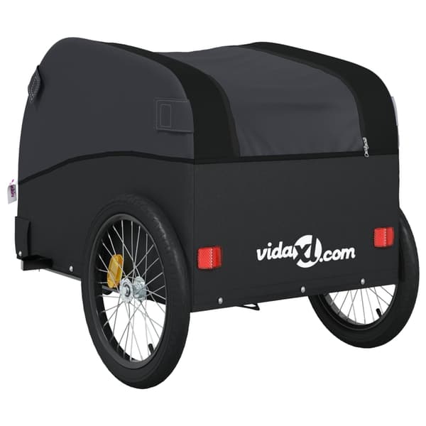 vidaXL cykelanhænger, sort, 45 kg, jern