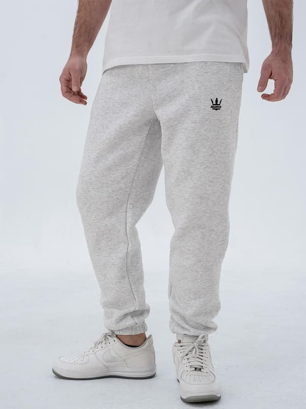 Jigga Wear Small Crown Herre Lysegrå/Sort Joggingbukser S