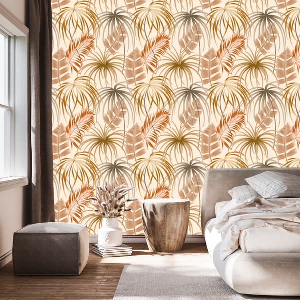 Boho blade tapet til stue og soveværelse 50x1000 cm