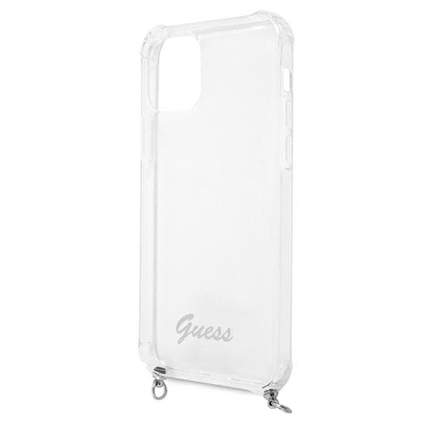 Guess 4G sølvkæde-etui til iPhone 12/12 Pro, gennemsigtig
