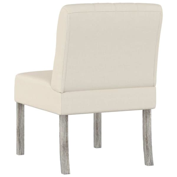 vidaXL lænestol med knapper, polstret i linned