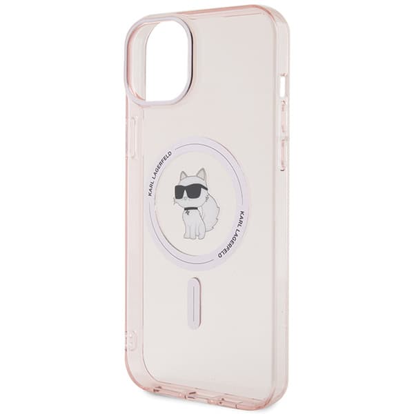 Karl Lagerfeld IML Choupette MagSafe-etui til iPhone 15 Plus, lyserød