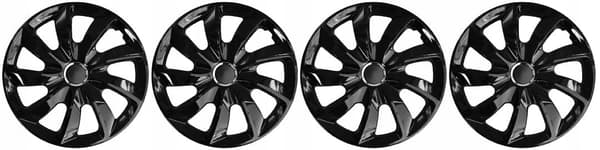 NRM Stig svarta navkapslar, 4 st, högglans, storlek 14”, universal + ring